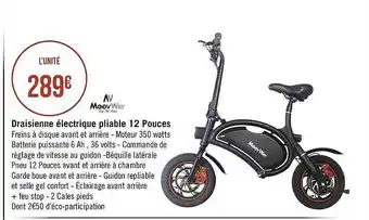 Géant Casino Draisienne électrique Pliable 12 Pouces Av MoovWay offre