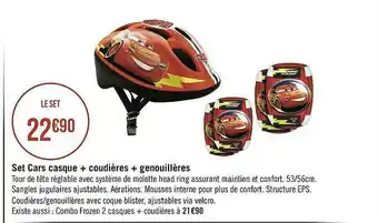 Géant Casino Set Cars Casque + Coudières + Genouillères offre