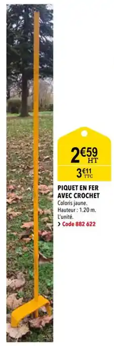 RAGT Jardin & Maison Piquet en fer avec crochet offre