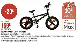 Géant Casino Vélo Free Style 20p Ultimate offre