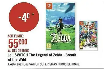 Géant Casino Jeu Switch The Legend Of Zelda : Breath Of The Wild offre