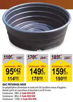 RAGT Jardin & Maison Bac pâturage noir offre