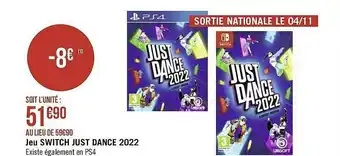 Géant Casino Jeu Switch Just Dance 2022 offre