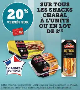 Maximarché Sur tous les snacks charal à l'unité ou en lot de 2 offre