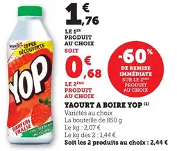 Maximarché Yaourt a boire yop offre