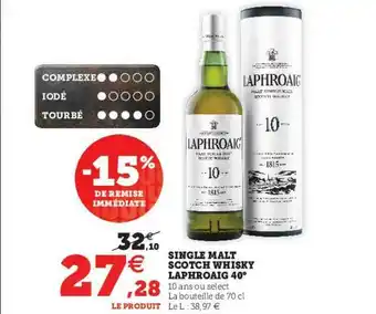 U Express Single Malt Scotch Whisky Laphroaig 40° offre