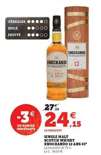 U Express Single Malt Scotch Whisky Knockando 12 Ans 43° offre