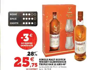 U Express Single Malt Scotch Whisky Glenfiddich Triple Oak 12 Ans 40° offre