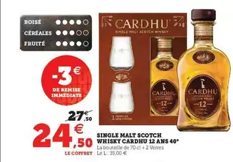 U Express Single Malt Scotch Whisky Cardhu 12 Ans 40° offre