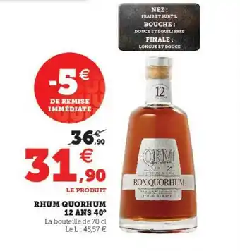 Rhum Quorhum 12 Ans 40°