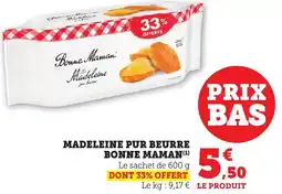 Maximarché Madeleine pur beurre bonne maman offre