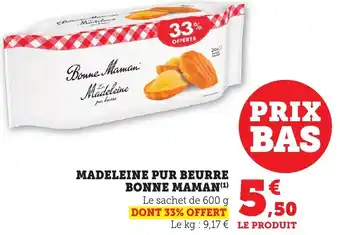 Maximarché Madeleine pur beurre bonne maman offre