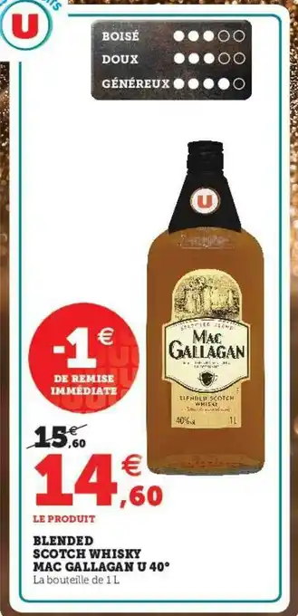 U Express Blended Scotch Whisky Mac Gallagan U 40° offre