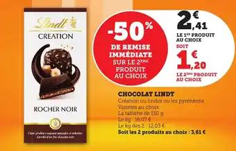 Maximarché Chocolat lindt offre