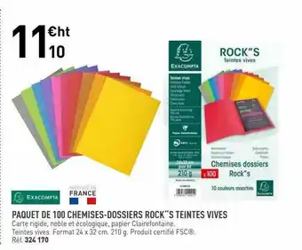 Paquet De 100 Chemises-dossiers Rock