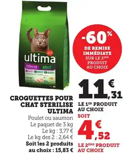 Maximarché Croquettes pour chat sterilise ultima offre