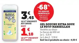 Maximarché Gel douche extra doux le petit marseillais offre