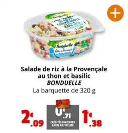 Coccinelle Express Salade de riz à la Provençale au thon et basilic Bonduelle offre