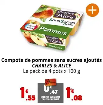 Coccinelle Express Compote de pommes sans sucres ajoutés CHARLES & ALICE offre