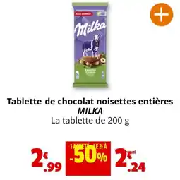 Coccinelle Express Tablette de chocolat noisettes entières Milka offre