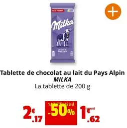 Coccinelle Express Tablette de chocolat au lait du Pays Alpin Milka offre