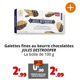 Coccinelle Express Galettes fines au beurre chocolatées JULES DESTROOPER offre