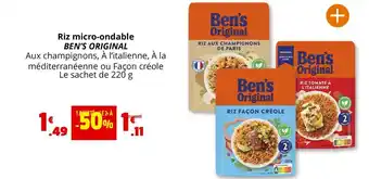 Coccinelle Express Riz micro-ondable Ben's Original offre