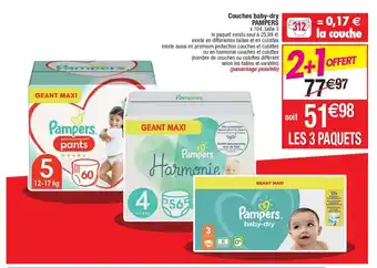 Cora x Carrefour Couches Baby-Dry Pampers offre