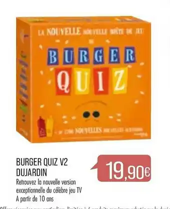 Match Burger Quiz V2 Dujardin offre