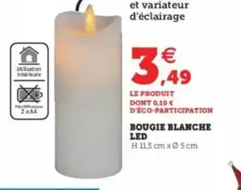 Super U Bougie Blanche Led offre