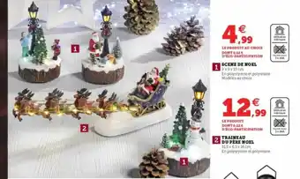 Super U Scène De Noël, Traineau Du Père Noël offre