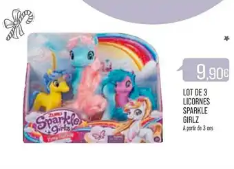 Match Lot De 3 Licornes Sparkle Girlz offre