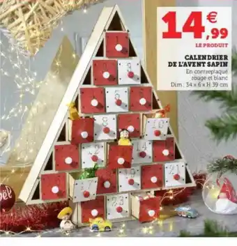 Super U Calendrier De L'avent Sapin offre