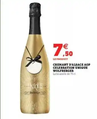 Super U Crémant D'alsace Aop Célébration Unique Wolfberger offre