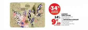 Super U Coffret Thés Lipton Ou Infusions éléphant offre
