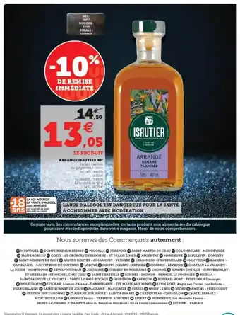 Super U Arrangé Isautier 40° offre