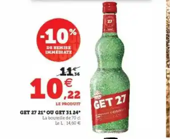 Super U Get 27 21° Ou Get 31 24° offre