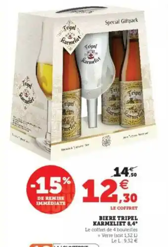 Super U Bière Tripel Karmeliet 8.4° offre