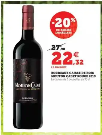 Super U Bordeaux Caisse De Bois Mouton Cadet Rouge 2019 offre