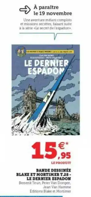 Bande Dessinée Black Et Mortimer T. 28 - Le Dernier Espadon