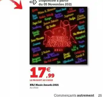 Super U Nrj Music Awards 2021 offre