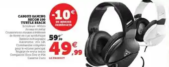 Super U Casque Gaming Recon 200 Turtle Beach offre
