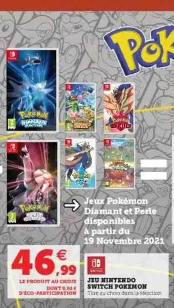 Super U Jeu Nintendo Switch Pokémon offre