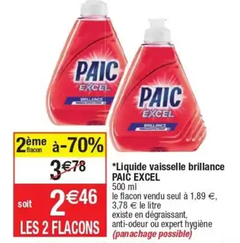 Cora x Carrefour Liquide Vaisselle Brillance Paic Excel offre