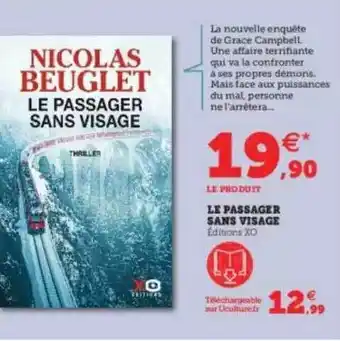 Super U Le Passager Sans Visage - Nicolas Beuglet offre