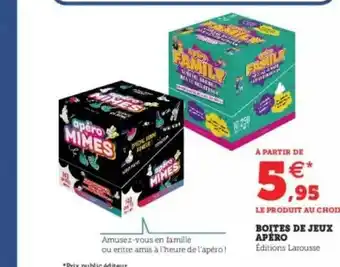 Super U Boîtes De Jeux Apéro offre