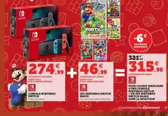 Super U Console Nintendo Switch + Jeu Nintendo Switch Mario offre