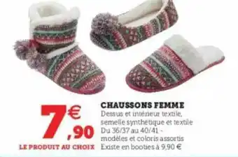 Super U Chaussons Femme offre