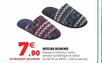 Super U Mules Homme offre