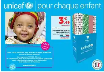 Super U Rouleau De Papier Cadeau Unicef offre